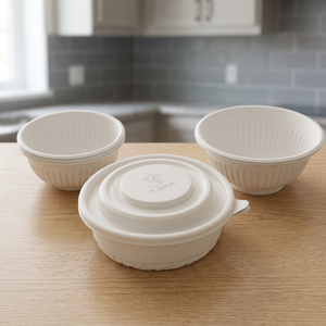 Conteneur alimentaire en amidon de maïs de 350 ml, boîte à lunch jetable, boîte d'emballage alimentaire avec couvercle - Product Image 1
