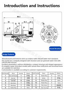 فوهة إطفاء حريق من الفولاذ المقاوم للصدأ برذاذ ماء دقيق على شكل مظلة مفتوحة ومغلقة - Product Image 6