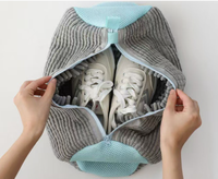 Sac à linge pour chaussures, sac de lavage pour baskets en nylon avec fermeture éclair, réutilisable, coloré, pour machine à laver, chaussures de tennis