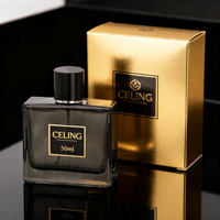 Flacon de parfum en verre transparent givré carré de luxe personnalisé avec couvercle magnétique 30ml 50ml 100ml avec boîte d'emballage