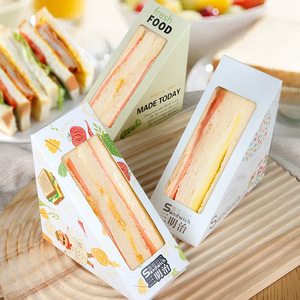 Customized Disposable Biodegradable Kraft Paper Folders Triangle Sandwich Box Offset Printing Custom Color Logo Food <strong>Realpack</strong> - Product Image 4