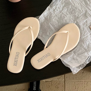 XIXITIAO 2026 Sandalias Planas de Piel Sintética para Mujer, Chanclas Antideslizantes con Suela de TPR, Transpirables, para Caminar <span class=keywords><strong>en</strong></span> la <span class=keywords><strong>Playa</strong></span>, Verano - Product Image 3