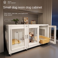 Cage pour chien et chat en résine, transparente, de luxe, écologique, à motif solide, pour animaux de compagnie de petite race, maison pour chat, villa pour chien, pour l'intérieur