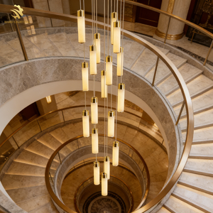 Lámpara Colgante Moderna y Económica para Escaleras de Hotel Villa Long Alabaster, Ideal para Grandes Proyectos de Fábrica - Product Image 4