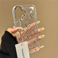 TPU Chrome Coeur Forme Motif Époxy Clair Protection Housse de Téléphone pour Google Pixel 4/4A/7A/6A/5A/5 XL/6/6 Pro/7/7 Pro/5/3A