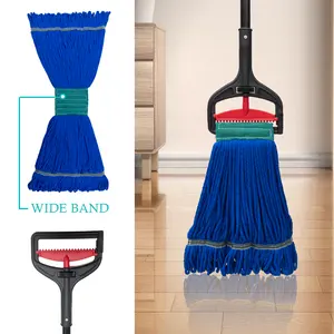 Heavy Duty Blue Commercial Large Washable Microfiber Mop Replacement Head For Industrial Commercial Floor Cleaning