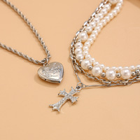 Collier ras du cou hypoallergénique multicouche en perles superposées, plaqué or 10 carats, bijoux pour femmes