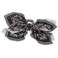 Pince à cheveux double face motif cachemire en forme de cœur, style requin, pour queue de cheval, accessoire de mode estival