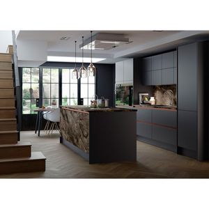Set Completo di Mobili da Cucina Laccati Nero Lucido, Design Moderno con Top e Chiusura Ammortizzata - Product Image 1