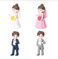 Mini figurine de couple en résine, décoration pour fête de fiançailles, demande en mariage, mariage, douche nuptiale, mariée, marié, cupcake, cadeau romantique