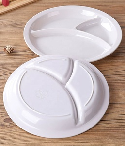 Vaisselle d'affaires en gros d'usine 3 compartiments 10 pouces Diet plaque de portion de mélamine divisée - Product Image 2