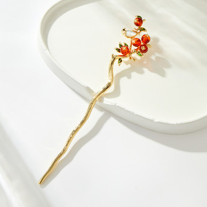 Persimmon Blessing Hairpin 15 Cm Copper Wedding Women's Hair Fork - Product Image 4