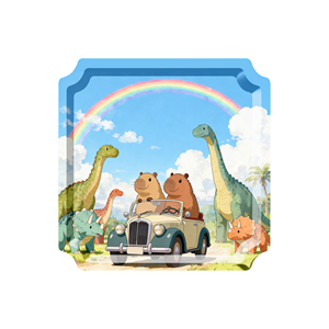 DAMAI <b>Driver</b> Kapibara Provided Disposable Paper Plates, Cups and Napkins for the Jurassic World Party at the Amusement Park - Product Image 3