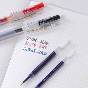 Heshuo pena Gel tekan Super menulis Label emas pena ujian siswa kapasitas besar pertanyaan CS ujung bola ganda pena tulis halus - Product Image 3