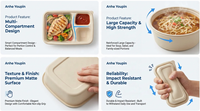 Tapa de olla biodegradable de biopolímero de alta densidad, suave como la seda, 109x109x32mm, 200ml, hecha a medida, distintiva