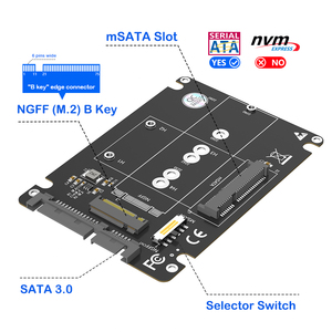 Vỏ Bộ chuyển đổi SSD 2 trong 1 M.2 SATA với phím NGFF (M.2)-B & mSATA sang SATA3 chuyển đổi M.2 SSD sang vỏ HDD khung gầm 2.5 inch - Product Image 3