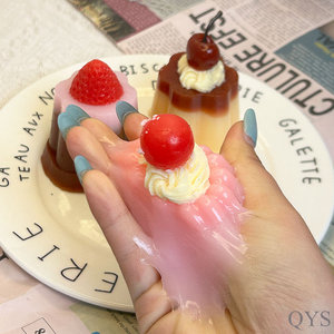 Qys Kawaii จำลองเค้ก TPR งานฝีมือจำลองอาหารการบีบอัดของเล่นสำหรับบีบชีสเค้ก squishy - Product Image 2