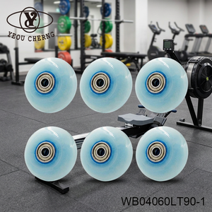 ล้อเลื่อนอุปกรณ์ออกกำลังกายขนาด 60 มม. ทำจาก PU พร้อมลูกปืนแบบหมุน รุ่น WB04060LT90-1 ยี่ห้อ Yeou Cherng - Product Image 1