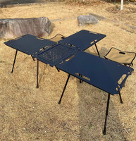 Mesa Plegable Portátil de Aluminio para Exteriores, 60x40cm, Altura Ajustable, Ligera (4kg), Capacidad de 50kg, Ideal para Picnic, Viajes y Senderismo