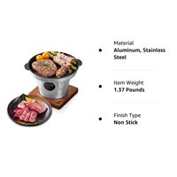 Cuisinière à alcool de table de Style coréen, Mini barbecue Portable en acier inoxydable à trois plis, antiadhésif et sans fumée