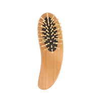 Brosse à cheveux en bois mini format de voyage, forme mangue, portable, avec fonction de massage du cuir chevelu et peigne à palettes pour femmes - Offre Spéciale