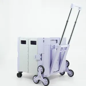 Plastic Shopping Trolley Handle Pull Cart With 4 Universal Wheels Hot-selling Popular Pack And Roll Trolly Shopping Cart