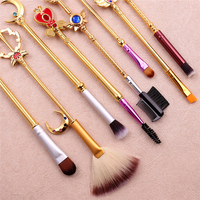 Set de Brochas de Maquillaje Estilo Sailor Moon, Brochas para Polvo Cosmético, Base y Sombra de Ojos, Recuerdos de Fiesta y Regalo para Niñas