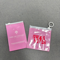 Bolsa con cremallera de Color rosa con logotipo de impresión personalizado, Mini bolsa de plástico esmerilado para joyería, embalaje de pendientes, bolsas de joyería pequeñas con cierre de cremallera