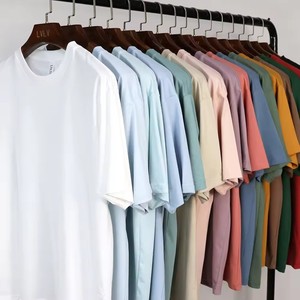 Maglietta 250gsm di alta qualità senza <span class=keywords><strong>disegno</strong></span> Logo personalizzato Design grafico pesante cotone puro T-Shirt da uomo donna semplice maglietta - Product Image 2