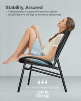 Ensemble de chaises et table de patio SONGMICS, 3 pièces, en acier tressé, meubles de jardin avec table basse ronde pour balcon