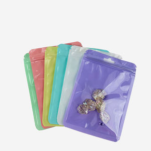 Sac imprimé sérigraphié avec fermeture éclair perlée couleur macaron, résistant à l'humidité, pour emballage cadeau, bijoux, bonbons, couleurs <span class=keywords><strong>pastel</strong></span> douces - Product Image 6