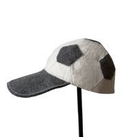 Gorra de Béisbol Unisex de Fieltro de Lana Transpirable e Impermeable de 2 mm de Grosor con Parche de Fútbol