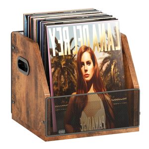 Soporte para <span class=keywords><strong>Tocadiscos</strong></span> de Estilo Retro Popular, Desmontable, de Madera de Paulownia, con Estante de Almacenamiento para Vinilos y CD - Product Image 1
