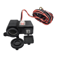Chargeur mobile vélo 12V à 5V avec voltmètre allume-cigare