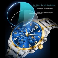 Luxuriöse Herren-Edelstahluhr 3BAR Wasserdicht Quarzwerk-Uhr 42mm Leuchtende Hombre Armbanduhren