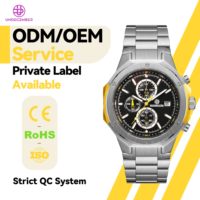 Montre-bracelet chronographe à quartz en acier inoxydable 316, étanche 5 ATM, pour homme, avec date luminescente, programme de distribution pour revendeurs