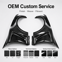 Kit de panneaux de garde-boue OEM 3K Twill brillant, design ventilé, léger, rigide, pièces de carrosserie automobile de qualité supérieure