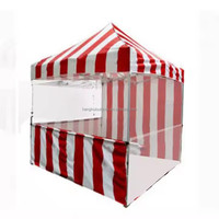 Gazebo d'extérieur 10x10 10 * x15ft Pop up Canopy Gazebo Food Snack Chapiteau Tente à rayures rouges et blanches Tente à thème carnaval