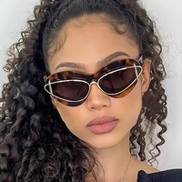 Lunettes de soleil œil de chat léopard tendance 2025 pour femme, monture ovale surdimensionnée et gonflée, verres solaires oversize pour femme