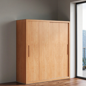 Armario de Madera de Pino Macizo con Puerta Corredera, Diseño Moderno y Simple para Dormitorio o Almacenamiento Infantil, Disponible en Stock - Product Image 3