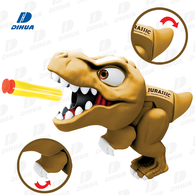 Cartoon Dinosaur Plastic Soft Bullet Gun with EVA Foam Ammo Electric Blaster for Safe Shooting Games and Outdoor Play