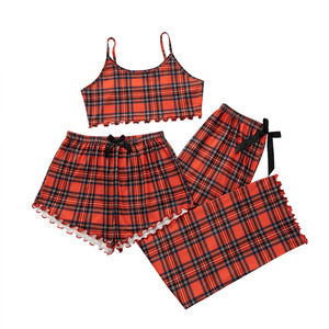 SFY-Y873 nuovo arrivo pantaloncini da donna <span class=keywords><strong>pigiama</strong></span> 3 set fiocco fiore di ciliegio abito da casa <span class=keywords><strong>pigiama</strong></span> Sexy da donna - Product Image 3