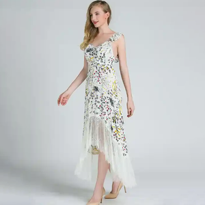 Ropa de mujer personalizada, ropa de berro informal elegante para mujer, diseño de fábrica, vestidos de niña con estampado floral - Product Image 2