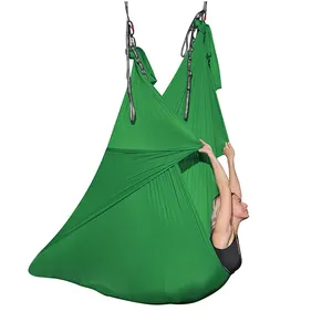 Bilink tempat tidur gantung yoga aerial poliester warna kustom Fitness yoga sutra udara ayunan Yoga