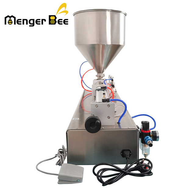 Wholesale Semi-Automatic High Efficiency Pneumatic Filling Machine Motor Engine 40L Capacity for Honey Beverage Weighing