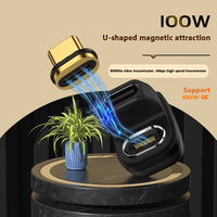 Adaptateur magnétique pratique 100W en forme de U Type-C mâle vers Type C femelle Connecteur de conversion audio 8K plus rapide pour Pad Phone Gamer