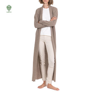Wholesale Custom Logo Design OEM &amp; ODM Spring Soft Light Maxi Long <strong>Waterfall</strong> Duster Wool Cashmere Knit <strong>Cardigan</strong> Women's Sweater - Product Image 1