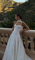 Robes de mariée LY-WD1420, robes de mariage douces et sexy en dentelle, sans manches, corset, style français classique, taille personnalisable