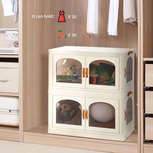 Rectangle Eco-Friendly Collapsible Stackable Storage <b>Bins</b> <b>Lids</b> Wheels PP+PET 35L+ 10kg+ Folding Box Foldable Clothing Cabinet - Product Image 2