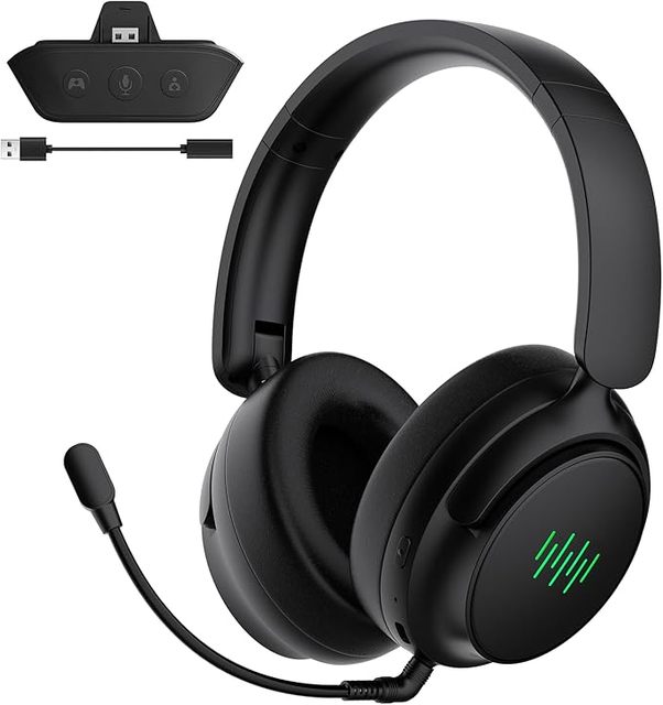 BETMI Wireless 2.4GHz Joystick Gaming Headset with Dual Vibration for PS-5/PC/PS-4/ Black Private Mold